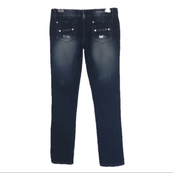 Bebe Premium Skinny Cut Crystal Jeans 15 - Picture 3 of 8